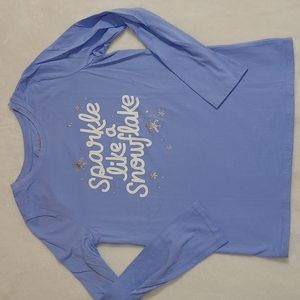 🎁 Cat & Jack long sleeve Sparkle Like A Snowflake tee sz M 7/8